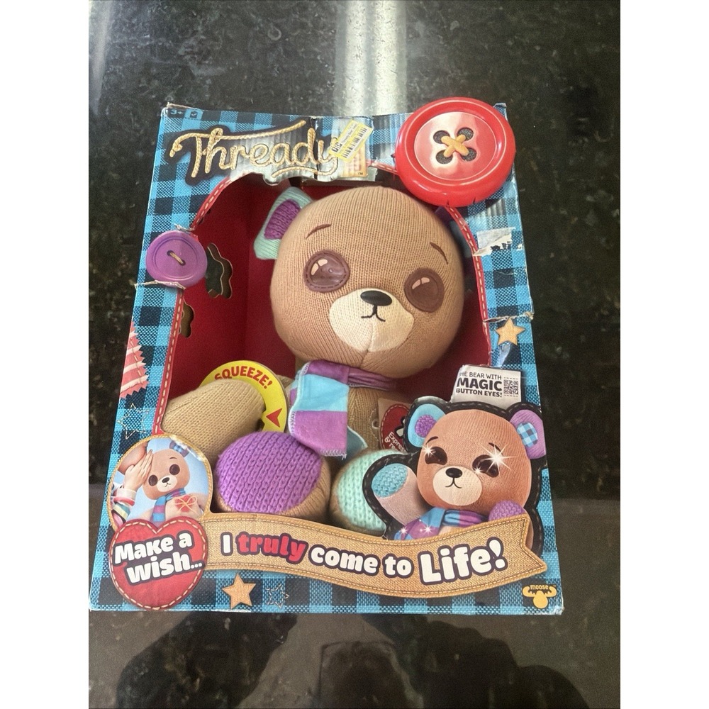 Thready Bear Interactive Plush Toy 70+ Expressions Reactions Button Eyes Lights